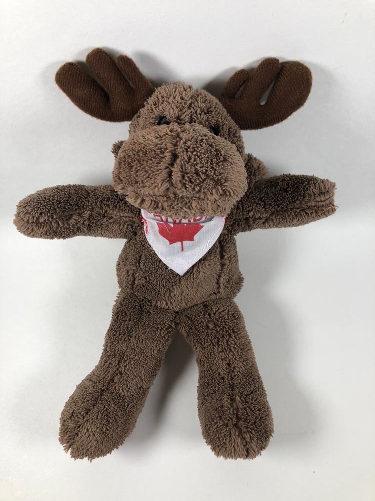 Plush Stuffed Animal Canada Maple Leaf Brown Moose 8”