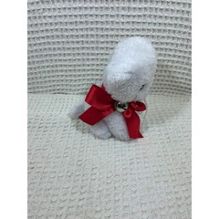 Tangerine Press Plush Kitten Kids Small White Excellent Red Bow Bell Scholastic