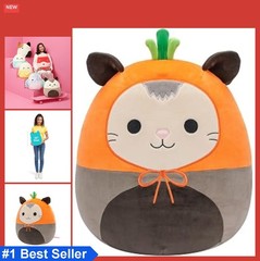 Plush Opossum 12 Inch Stuffed Animal Squishmallow Luanne Carrot Hat Soft