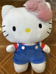 Sanrio Hello Kitty With Blue Overalls Outfit Plush 12″ Stuffed Animal Cat | NEW