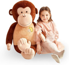 Giant Large Monkey Stuffed Animal Plush Toy for Children (Brown, 30 Inches)