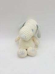 Prestige Baby Snoopy Plush Corduroy Pastel Blue White VTG Baby Charlie Brown