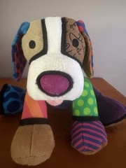 Britto Pop Plush 8” Pablo Dog Puppy Enesco Multitexture sensory stuffed beanie