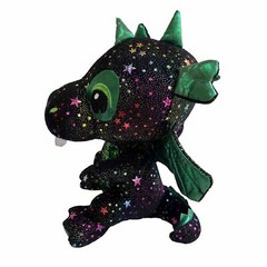 Caravan Softoys Green Drogo Dragon II Plush Colorful Stars Reversible Sequin 10″