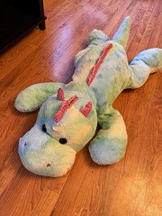Hugfun Large Blue Green Pink Dragon Plush Stuffed Animal Washable 2013 37n