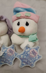 Precious Moments Tender Tails 6″ Plush Snowman & Snowwoman Set by Enesco 2000