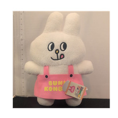 14in Round1 Bunny & Konbini Exclusive White Bunny Plush Pink Outfit Small