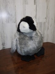 Unipak Penguin Plush 10” Realistic Fat Belly Gray White Black Stuffed Animal Toy