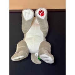 Wild Republic Grey Wolf Pup Plush Stuffed Animal Big Eyes Red Paw Print 9 inch