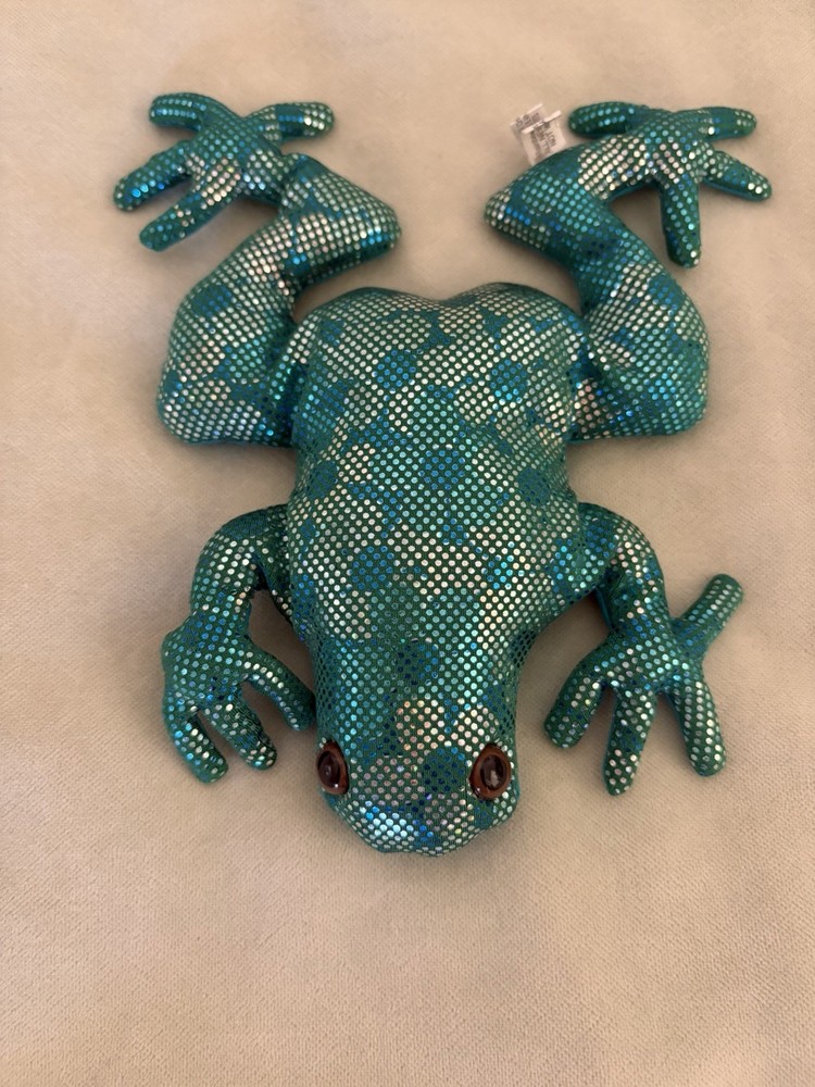 Vintage 1990’s Geckos Snakes Frogs Weighted Sand Filled Green Gold 7” Frog