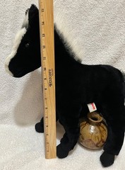 RARE Vintage 1989 Douglas Cuddle Toys Black & White Horse 14″ Plush Pony