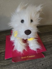 Juicy Couture Plush Scottie Dog Stuffed White Puppy Yellow Hoodie Viva La Juicy