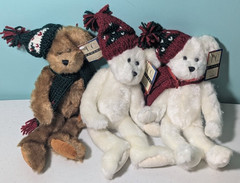 Stuffed Animals Bears Plush Lot of 3 Christmas 15″ VTG TC Dawson By Fiesta 1999