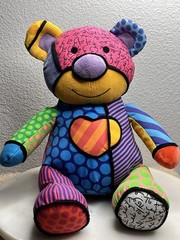 16″ ROMERO BRITTO POPPLUSH 2010 ENESCO 4024916 TEDDY BEAR STUFFED ANIMAL PLUSH