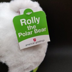 Rolly The Polar Bear American Greetings Winter Christmas Plush New w/Hang Tag
