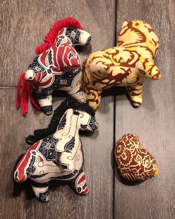 Set of 4 Cute Handmade Stuffed Animals Plush Fabric