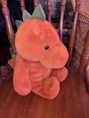 Target Animal Adventure Orange DINOSAUR Plush Green Spikes 15″ Stuffed Toy HTF