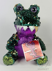 New Bling! Allie The Rapper Gator Big Eyed Sequin Plush Toy w/ Tag
