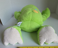 Animal Adventure Green Plush Frog White Ribbed Corduroy Feet Orange Ribbed Belly