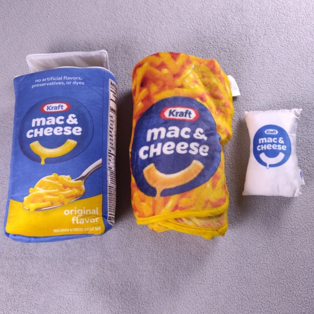 Kraft Mac & Cheese Fleece Blanket & Plush Pillow Set Macaroni Throw