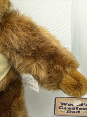 Worlds Greatest Dad Gorilla/ Monkey Fishing Stuffed Animal Plush 8” Father’s Day