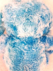 Goffa Bright Blue 10″ Plush Easter Bunny Rabbit, Floppy Ears, Curly Textured Fur