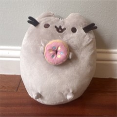 Pusheen Cat Plush Stuffed Animal Small Gray Pink with Donut 3-7 Years Character