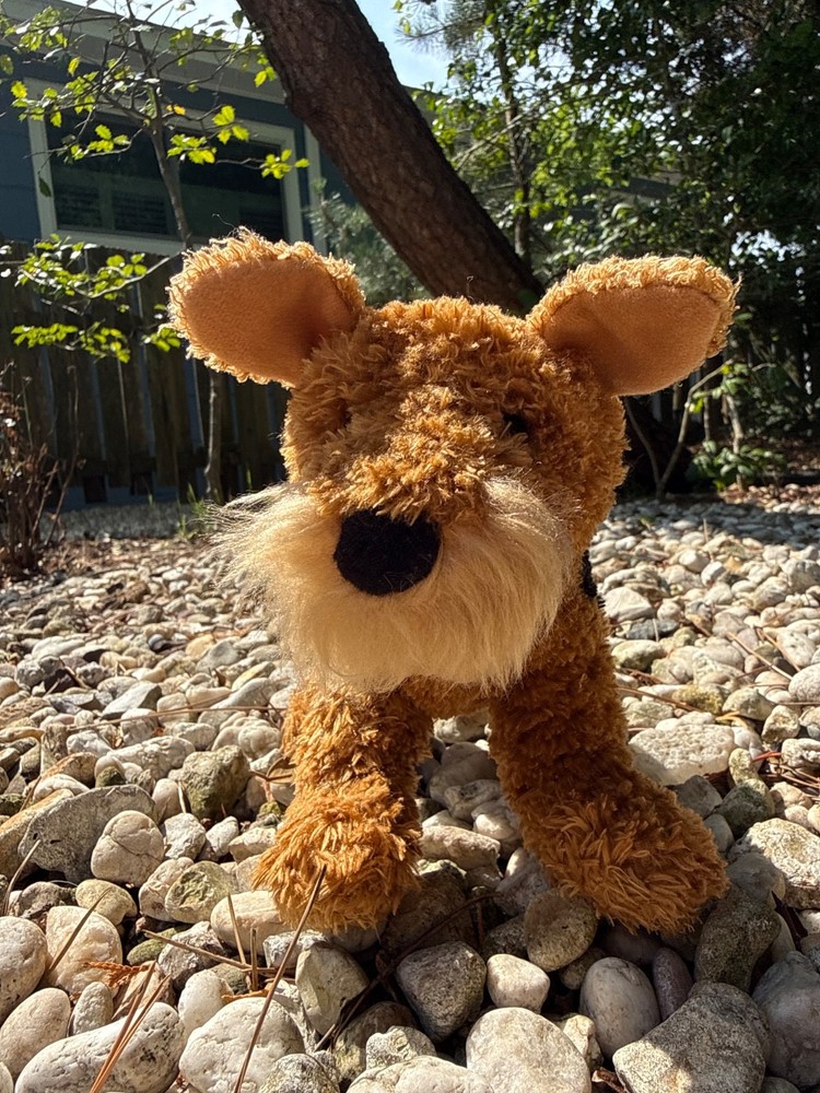 Douglas Cuddle Toys Airedale Terrier Dog Plush Stuffed Animal Tan Black