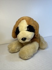 Russ Berrie Tara Brown white Black Dog #430 Soft Plush Stuffed Toy 8” Vintage