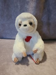 Tobie Red Hearts White Sloth Plush Stuffed Animal by Douglas Cuddle Toys NEW