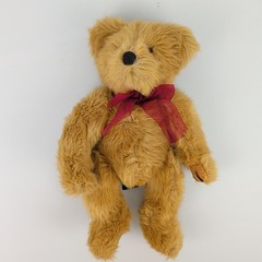VTG – Russ Berrie – Bears from the Past, Fitzsimmons, 12″ BROWN BEAR Red Scarf