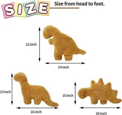 Dino Nugget Pillow, 18 inch Soft Dinosaur Chicken Nuggets Pillow for Birthday…