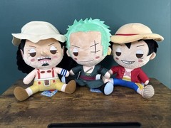 One Piece Stuffy Plush Luffy Zoro Usopp Sitting Style Round 1 Exclusive 12” New