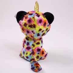 TY Beanie Boos Giselle Unicorn Rainbow Leopard Tysilk Plush Stuffed Animal Toy