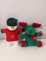 Sugar Loaf Christmas Plush 10″ Snowman & 8″ Reindeer Coin Star & ACMI 2006