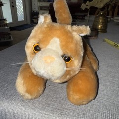 Vtg TRENDMASTERS 1993 Orange Animated Plush Moves Tail Purrs Meows Tested Works