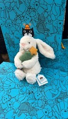 Jelly Cat Style Bunny Rabbit Plush Holding Christmas Tree Soft Stuffed Toy