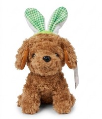 Way To Celebrate Small Doodle Dog Plush Bunny Ears Easter Stuffed Animal 10”