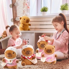 10.2″ Brown Capybara Plush Toy with 9 Clothes and Accessories Super Soft Capy.