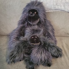 Gorilla Ape Mom & Baby Plush Set Stuffed Animal Large 29″ 14″ Soft Shaggy