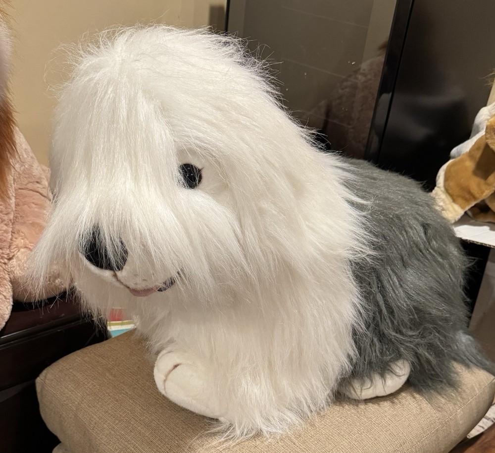 Realistic life-size Shaggy Sheepdog Plush 32” NEW
