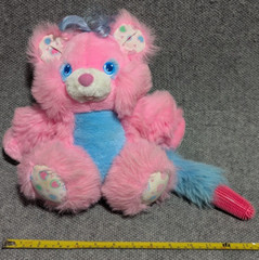 Brush A Loves Beauty Berry Pink Blue Plush Bear 1987 Amtoy