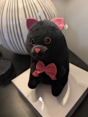 Nanco Belly Buddies Plush Black Fat Cat Stuffed Animal Toy 5″ inch NWT Pink Bow