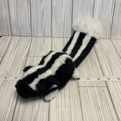 BJ TOY Skunk Zipper Pouch Stash Black White Metal Clasp Clip Hanger Plush 13″ A1