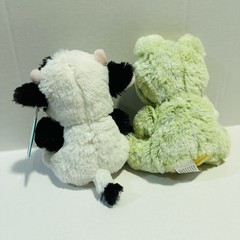 Frog And Cow Plush Stuffed Animals NEW Farm Friends Set of 2