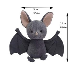 Kartoon 22cm Bat Cartoon Funny Design Plushies Soft Stuffed Grey Animal Car Gift