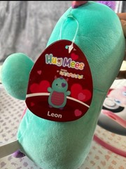 Squishmallows Hug Mees Leon 10″ NWT 2023 Turquoise Purple Pink Washable