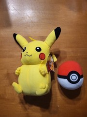 LOT Pokemon Pikachu 10 inch & Pokeball Poke ball 5 inch Plush READ