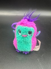 HATCHIMALS Pink Owl Plush Animal Keychain Backpack Clip Purple Turquoise 2.5″