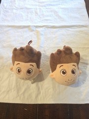 2 Paw Patrol Ryder PlushHead Hanging Toy Wyncor Spin Master M14164 Brown Hair 5″